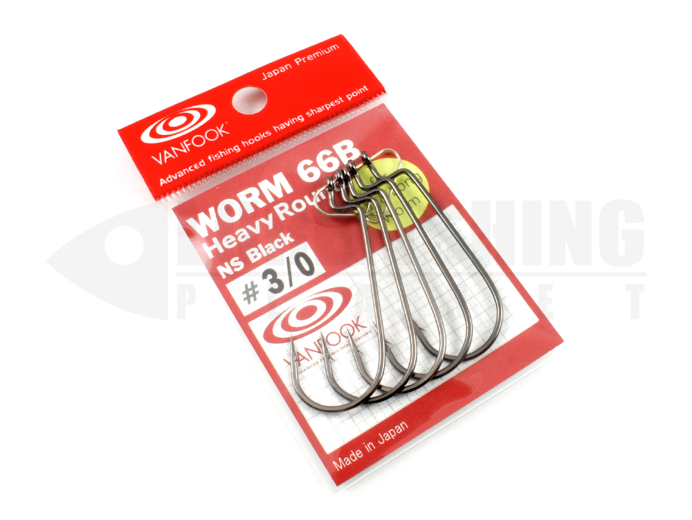 Ami offset hook vanfook worm 66b heavy round ns black package lure fishing planet.