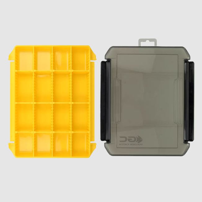 Scatola-tackle-box-golden-catch-worm-case-double-lock-wc-2520-l-yellow-side-lurefishing-planet-negozio-pesca-online-fishing-shop-pescare.