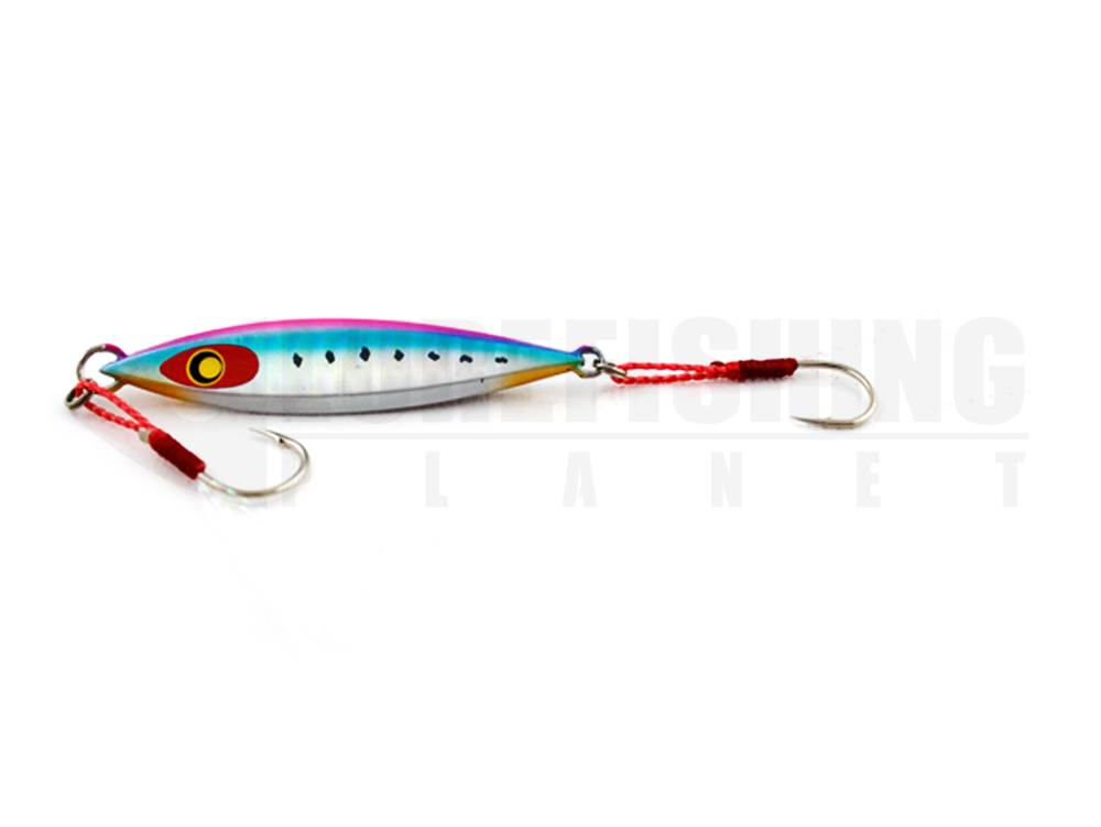 Metal jig damiki back drop casting 30 pink iwashi lure fishing planet.