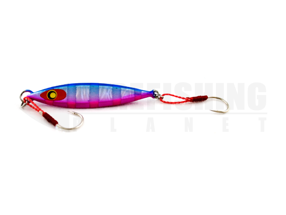 Metal jig damiki back drop casting 112 zebra blueping lure fishing planet.