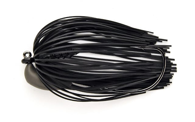 Swimming-silicon-jig-keitech-model-3-three-jig-001-black-lure-fishing-planet.