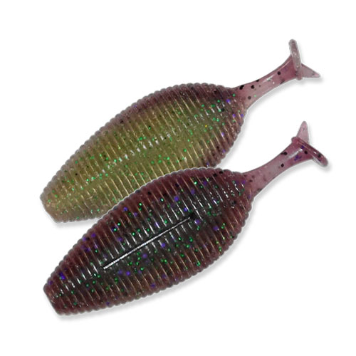 Esche-siliconiche-soft-baits-swimbait-shad-tail-code-geekrack-spiron-054-sprayed-grass-lurefishing-planet.