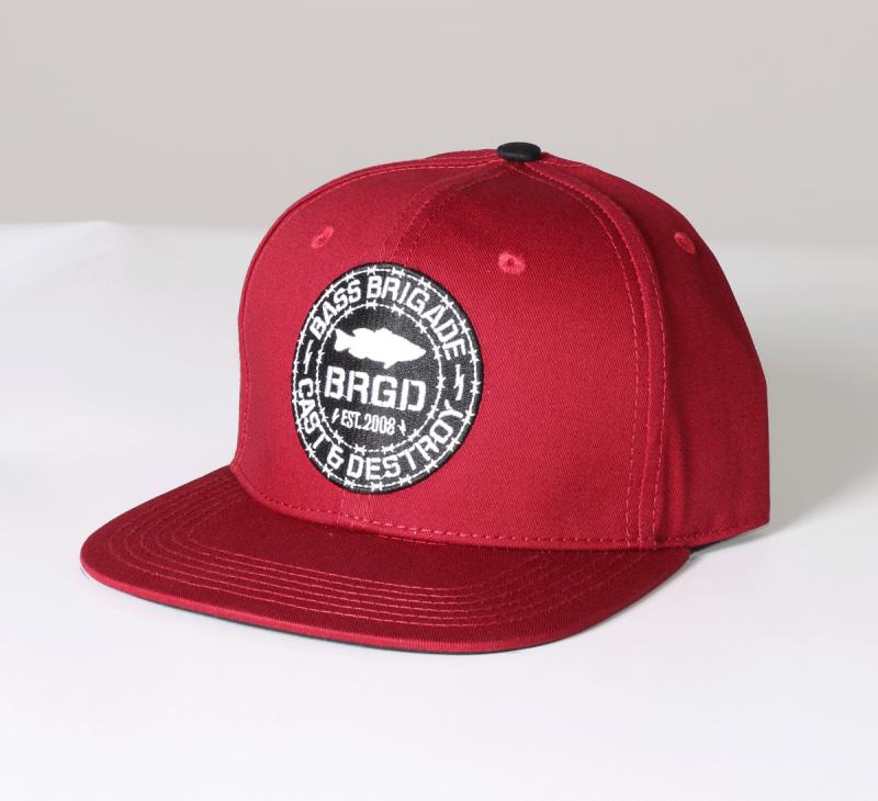 Abbigliamento-cappellino-bass-brigade-cast- -destroy-snap-back-burgundi-lurefishing-planet.